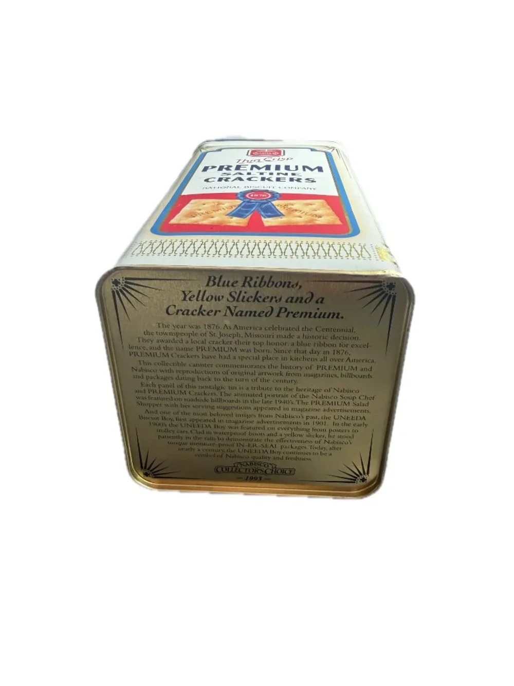 Nabisco Collector's Choice Vintage Premium Crackers Tin Canister Storage Box Lid